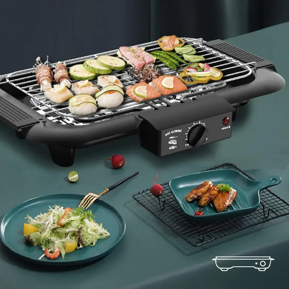 Electric Portable Smokeless Barbecue Grill Pan