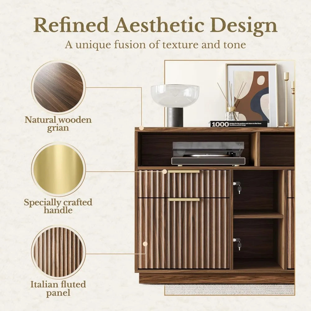 4 Drawer File Cabinet with Lock and Charging Station for Home Office