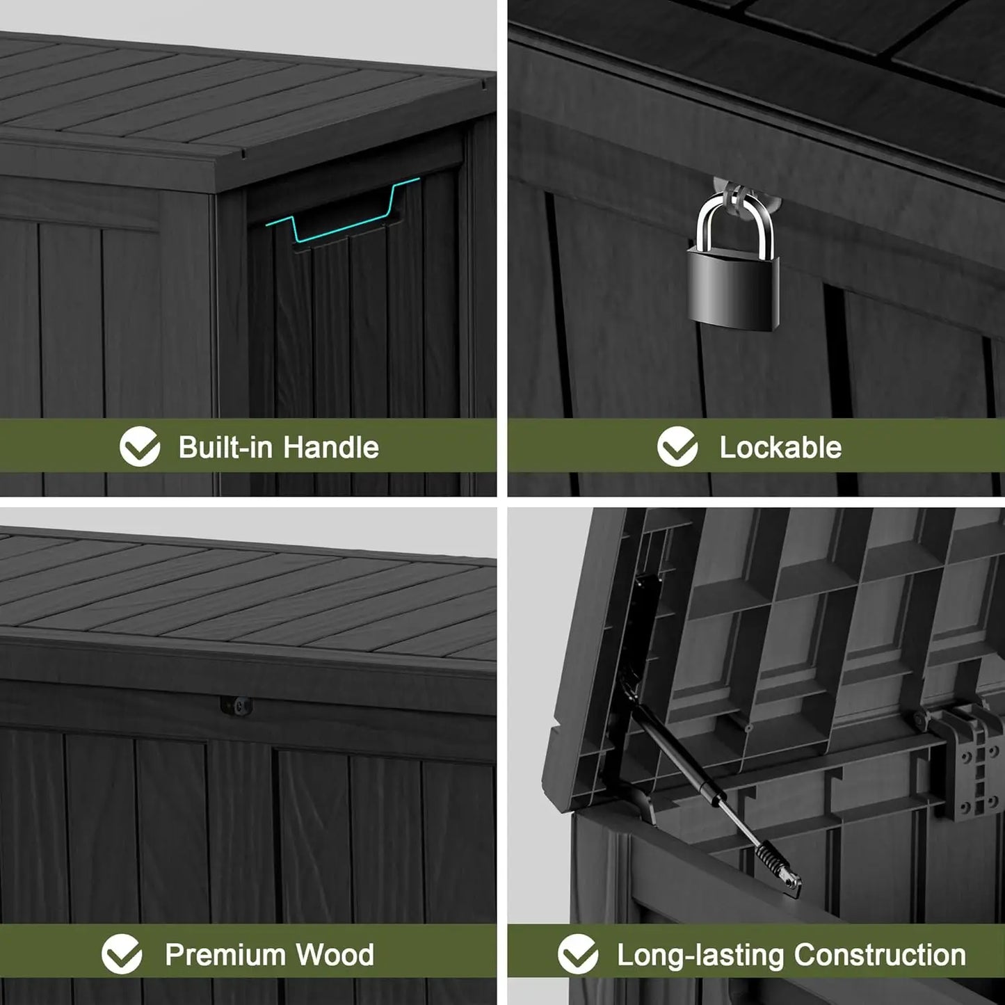 150 Gallon Waterproof Lockable Resin Deck Box