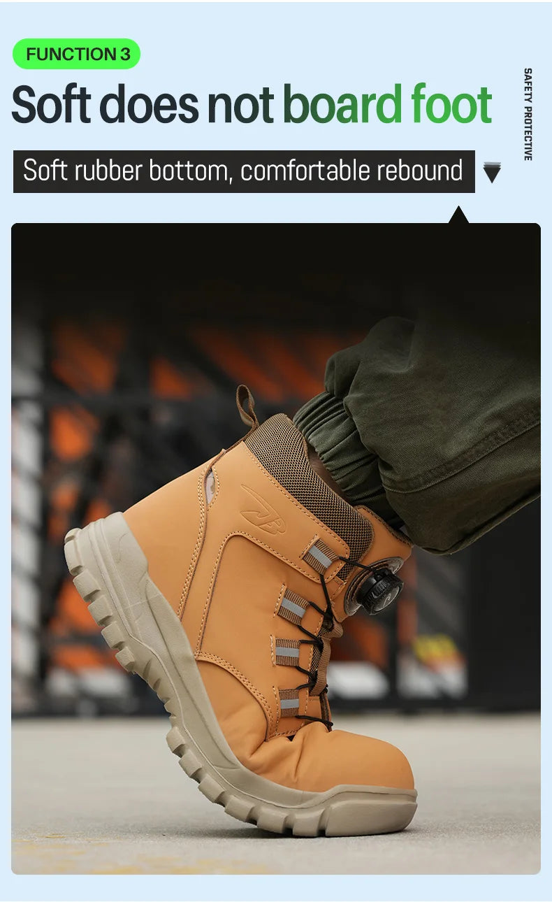 High Top Steel Toe Boots Slip Resistant Anti-Puncture