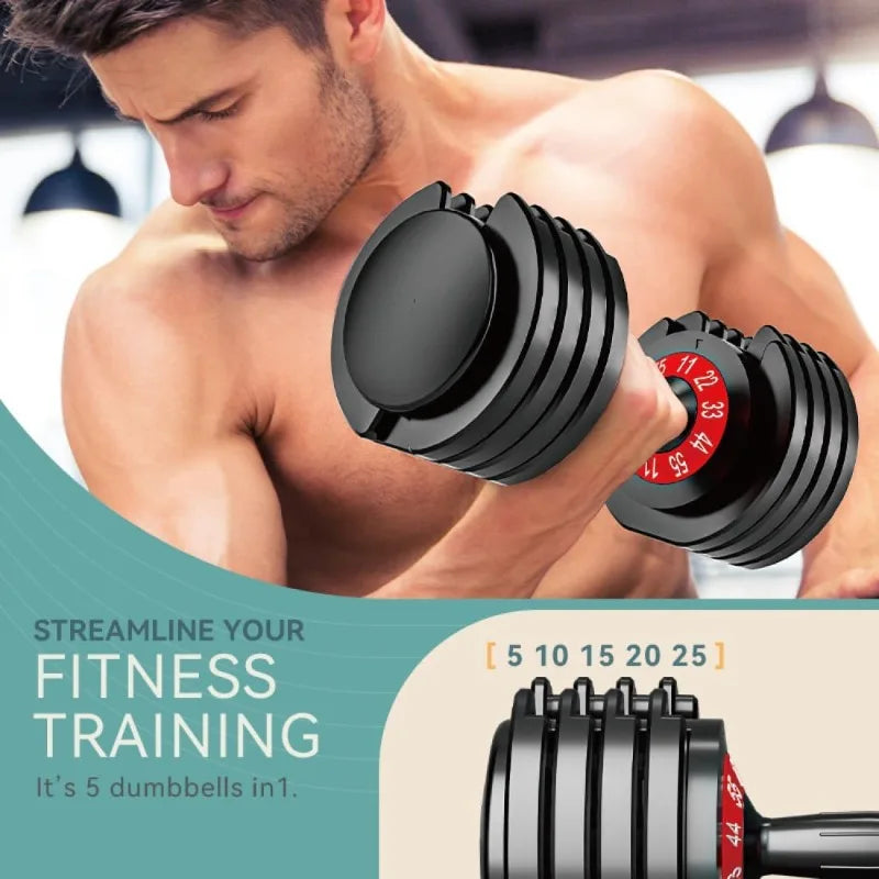25/55lbs Adjustable Dumbbells Set,