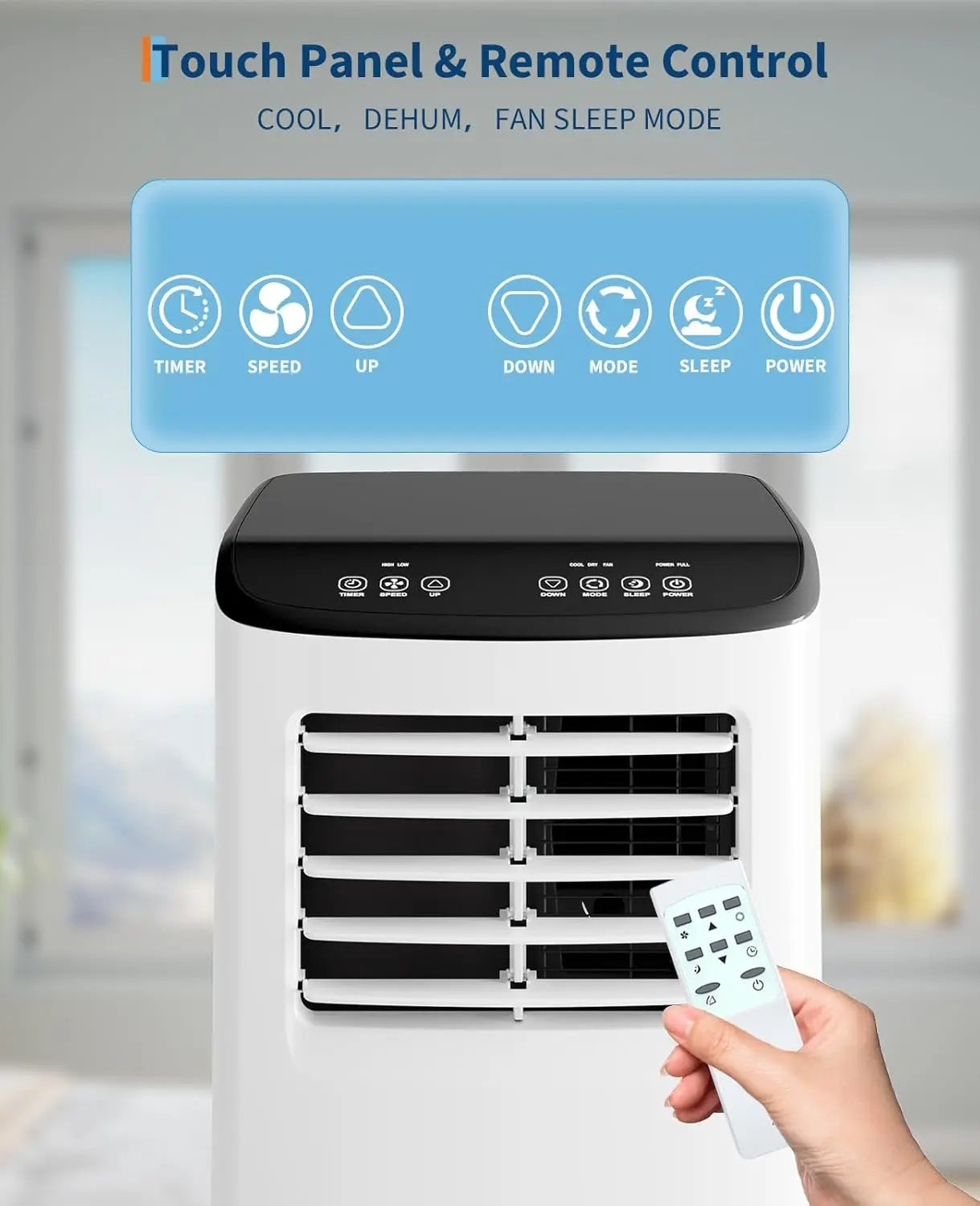 8,000 BTUs 3-in-1 Cooling AC Portable Air Conditioner with Fan & Dehumidifier