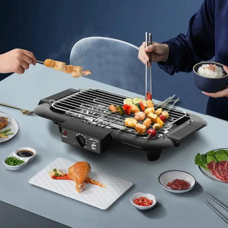 Electric Portable Smokeless Barbecue Grill Pan