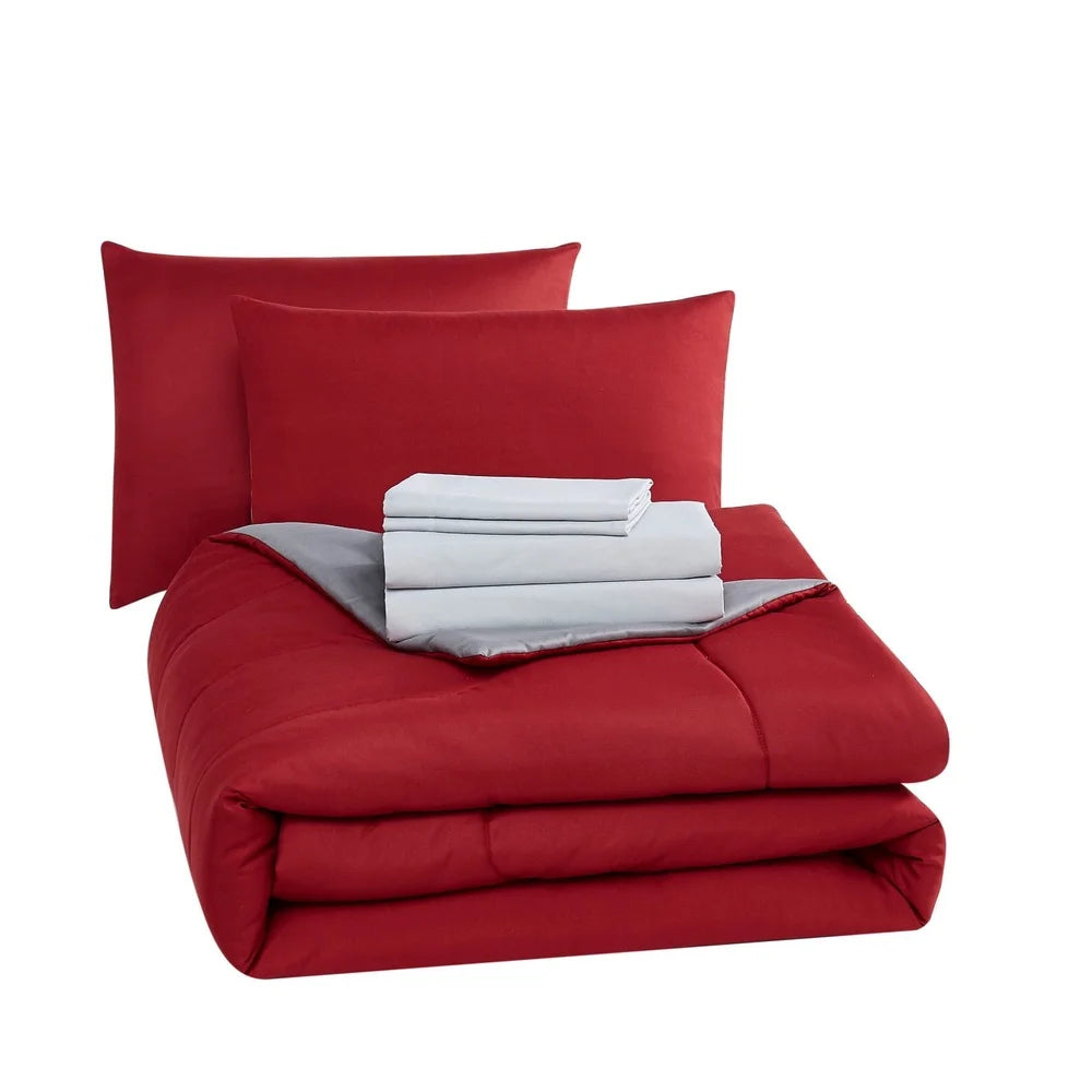 Full Size 7 Piece Reversible Comforter Set
