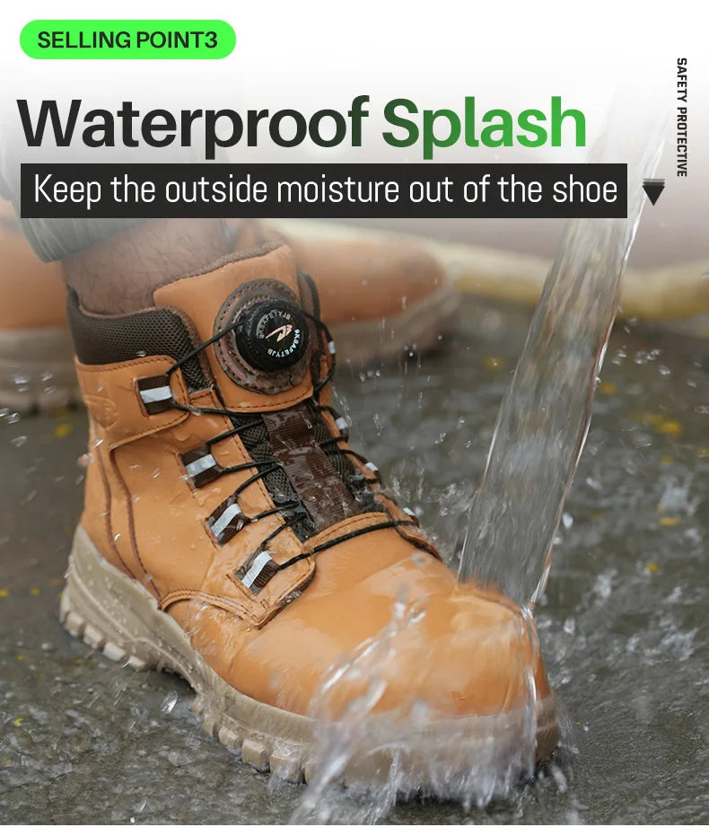 High Top Steel Toe Boots Slip Resistant Anti-Puncture