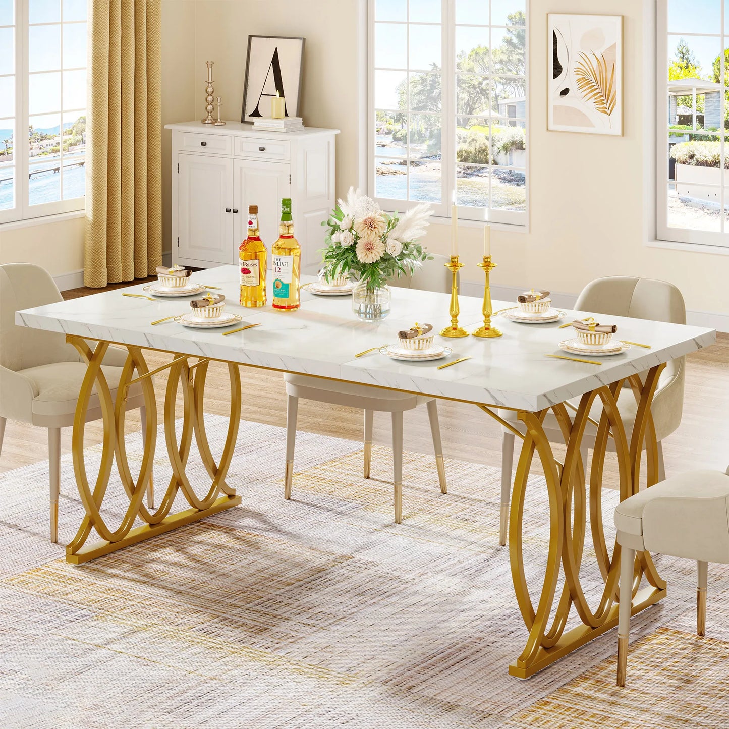 63-Inch Rectangular Dining Table for 4 to 6 people