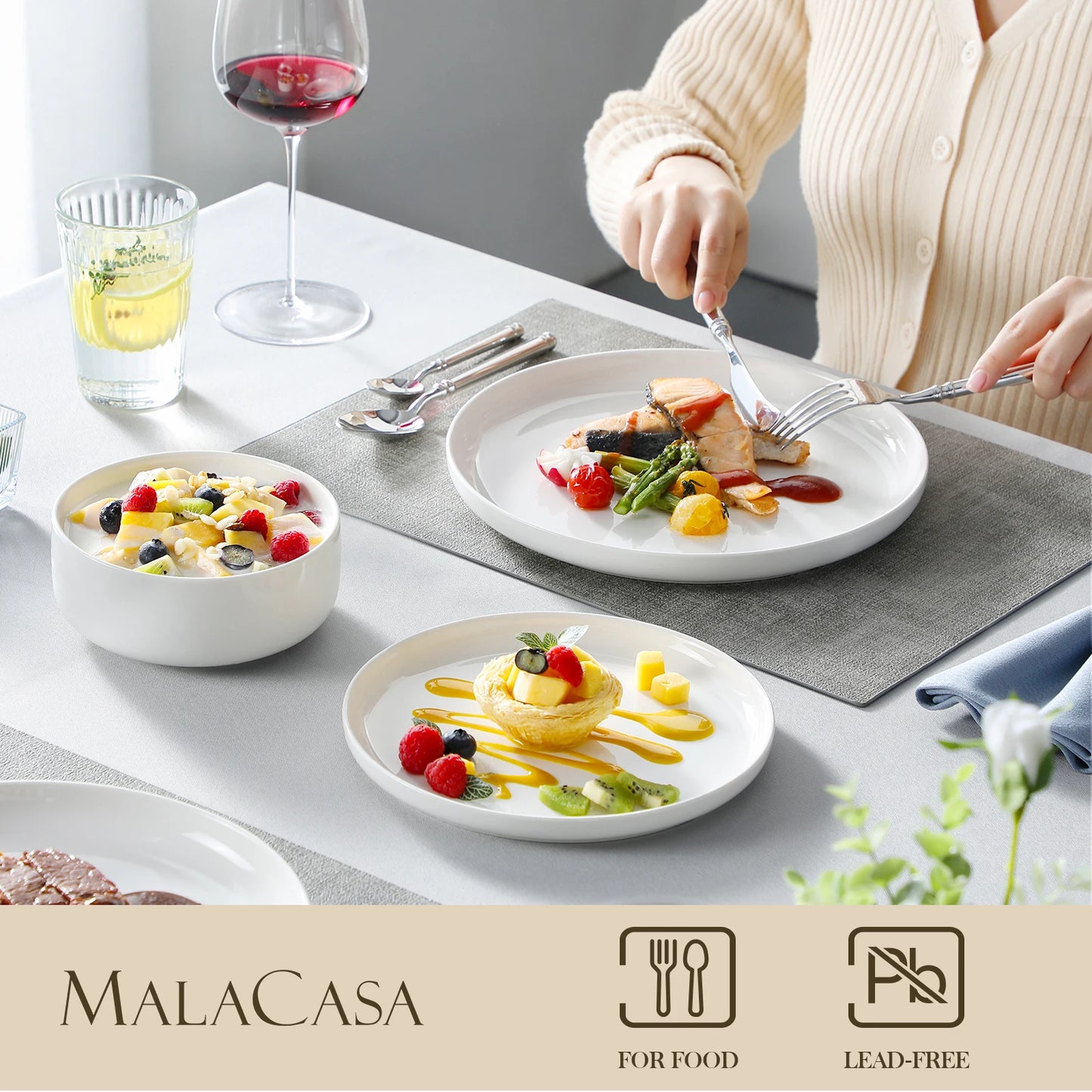18/36-Piece Ceramic Plate Porcelain Dinnerware Set
