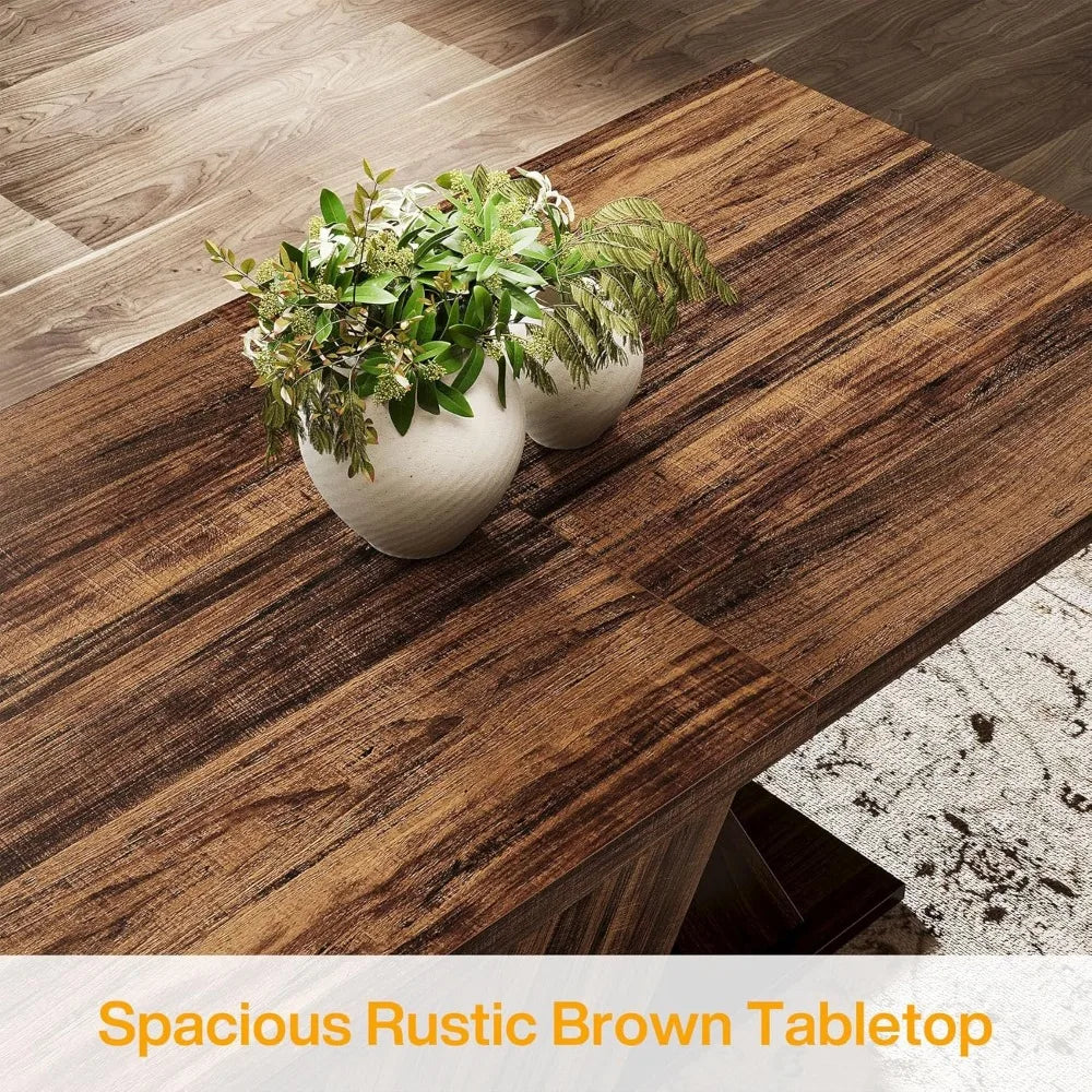 55-Inch Farmhouse Dining Table for 4 people