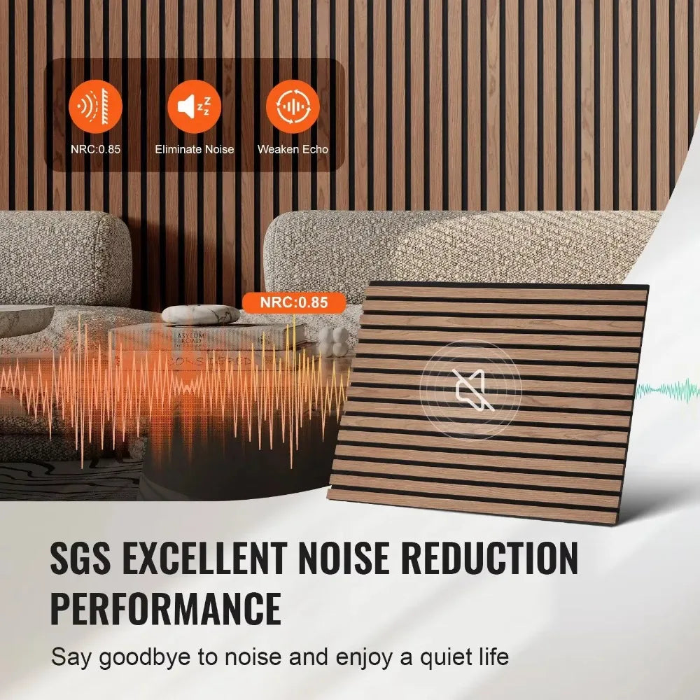 23.6 x 47.2-inch 4PCS Wood Slat Acoustic Panels