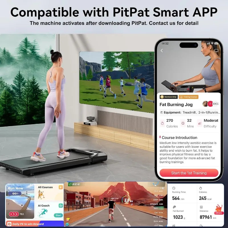 3 in 1 Portable Treadmill with Remote Control LED Display