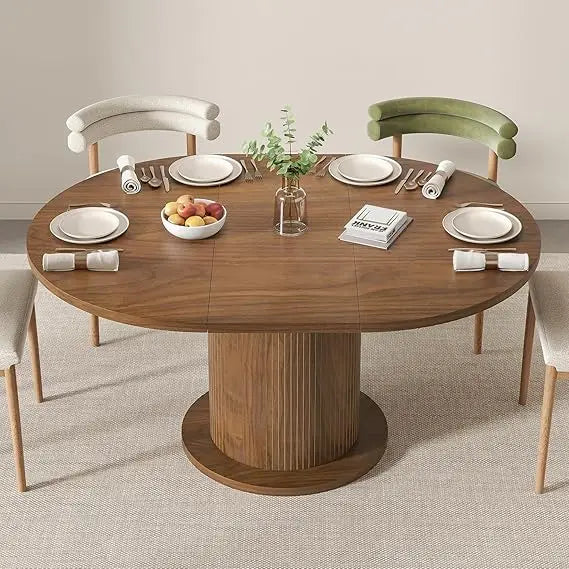 43.3- inch 59-inch Adjustable Size Round Circle Dining Tables