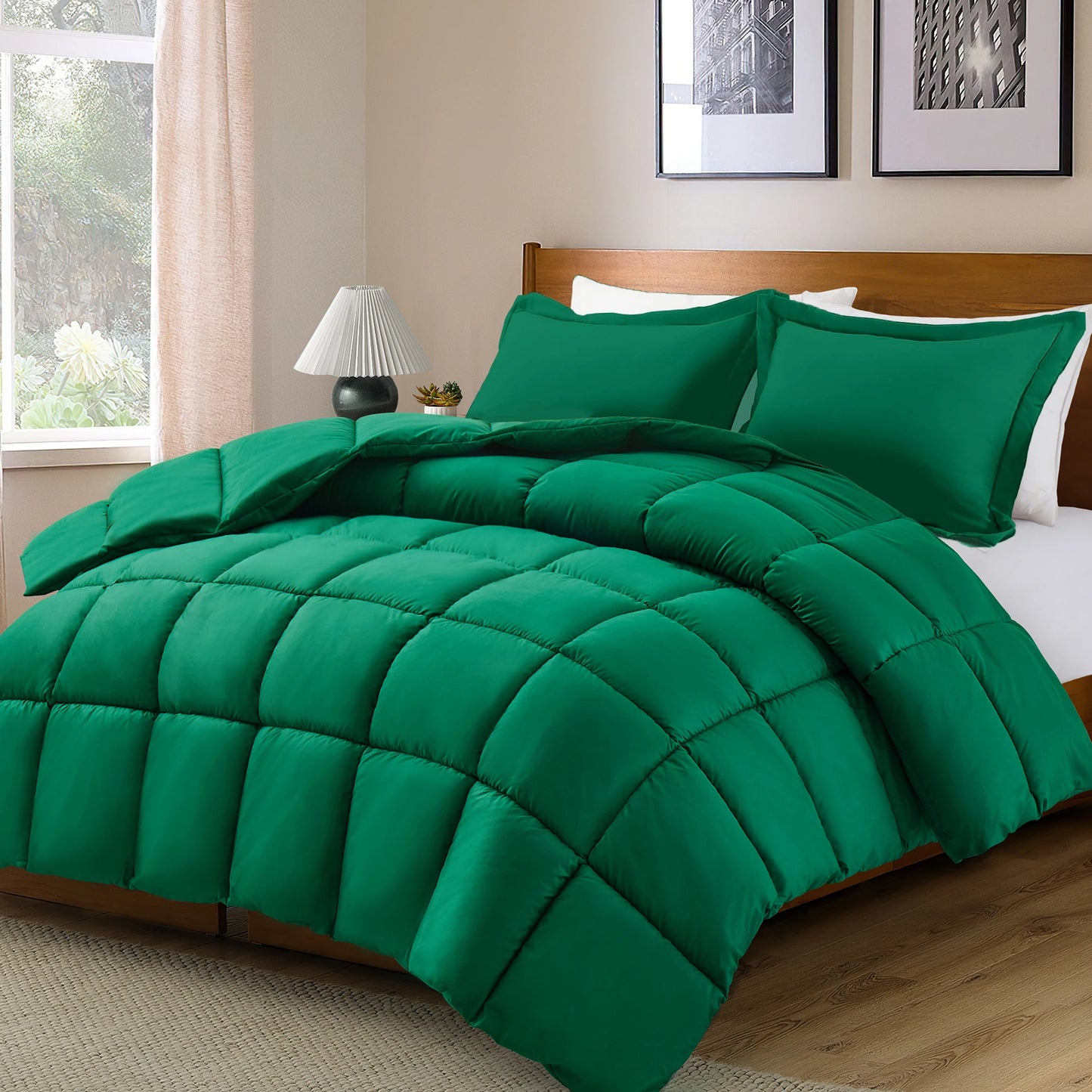 2/3pcs Comforter Set Reversible Duvet Set For All Seasons Down Alternative Bedding Comforter With Tabs And 1/2 Pillow Shams