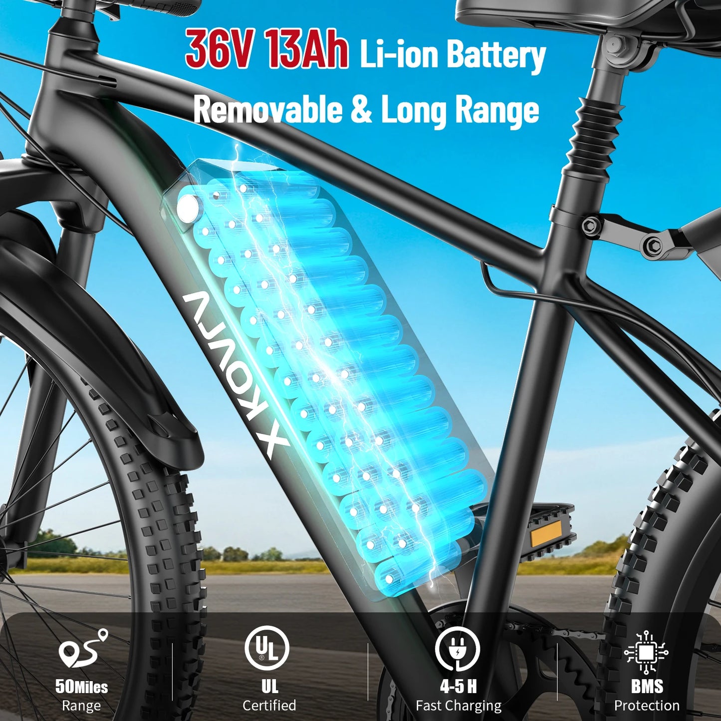 26'' Electric 40 Mile Commuter Bike for Adults