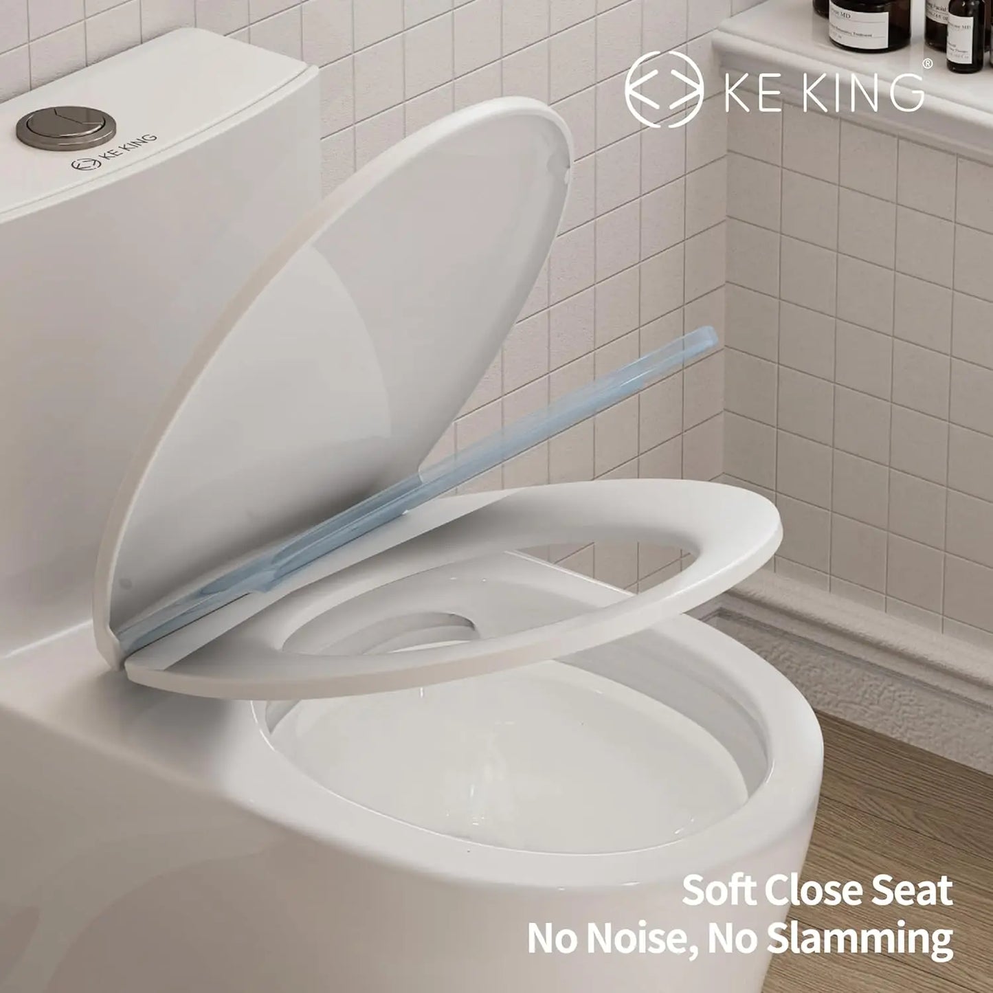 Quiet Dual & Powerful Flush Modern Toilet with Soft Close Seat