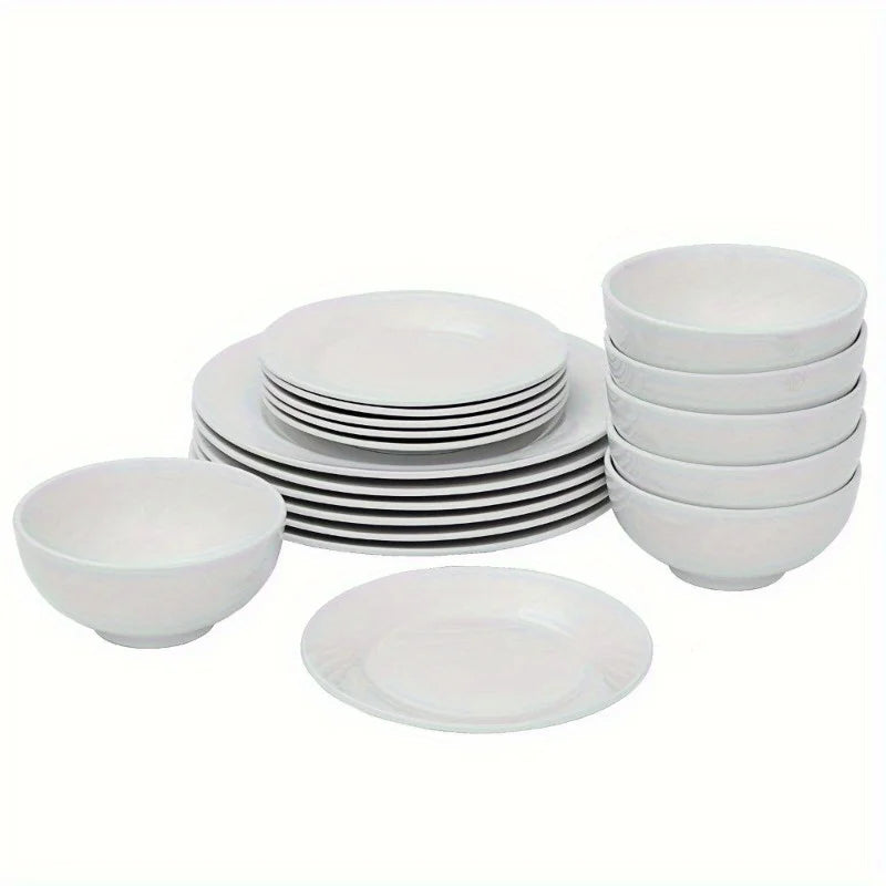 18-Piece Dinnerware Set Round Dinner Plates Dish Service For 6