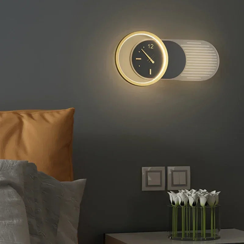 Wall Lamp with Clock Dining Room Decor