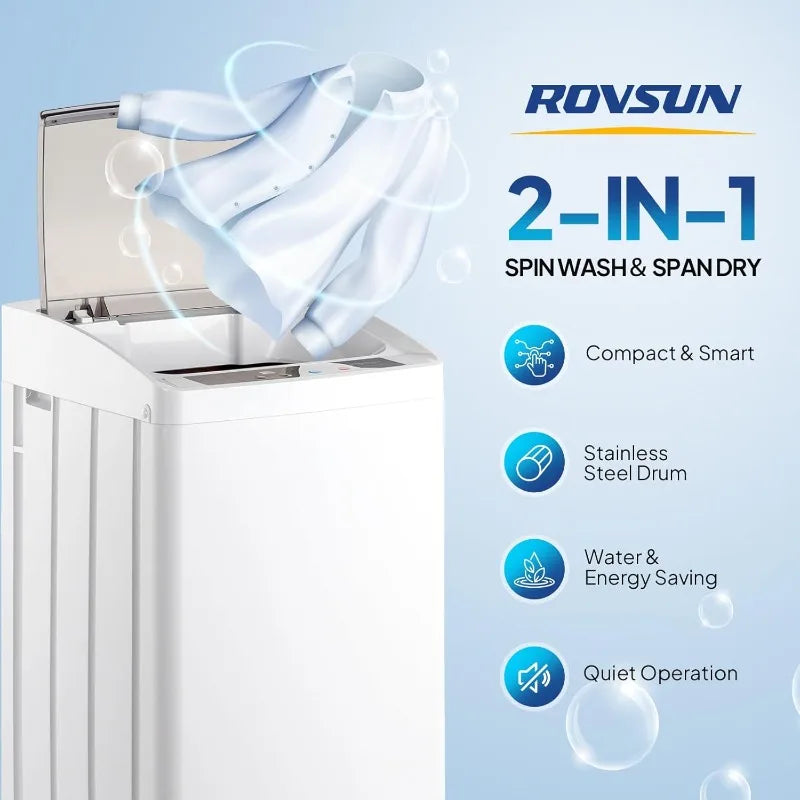 17.8LBS Fully Automatic Washing Machine and Dryer Set