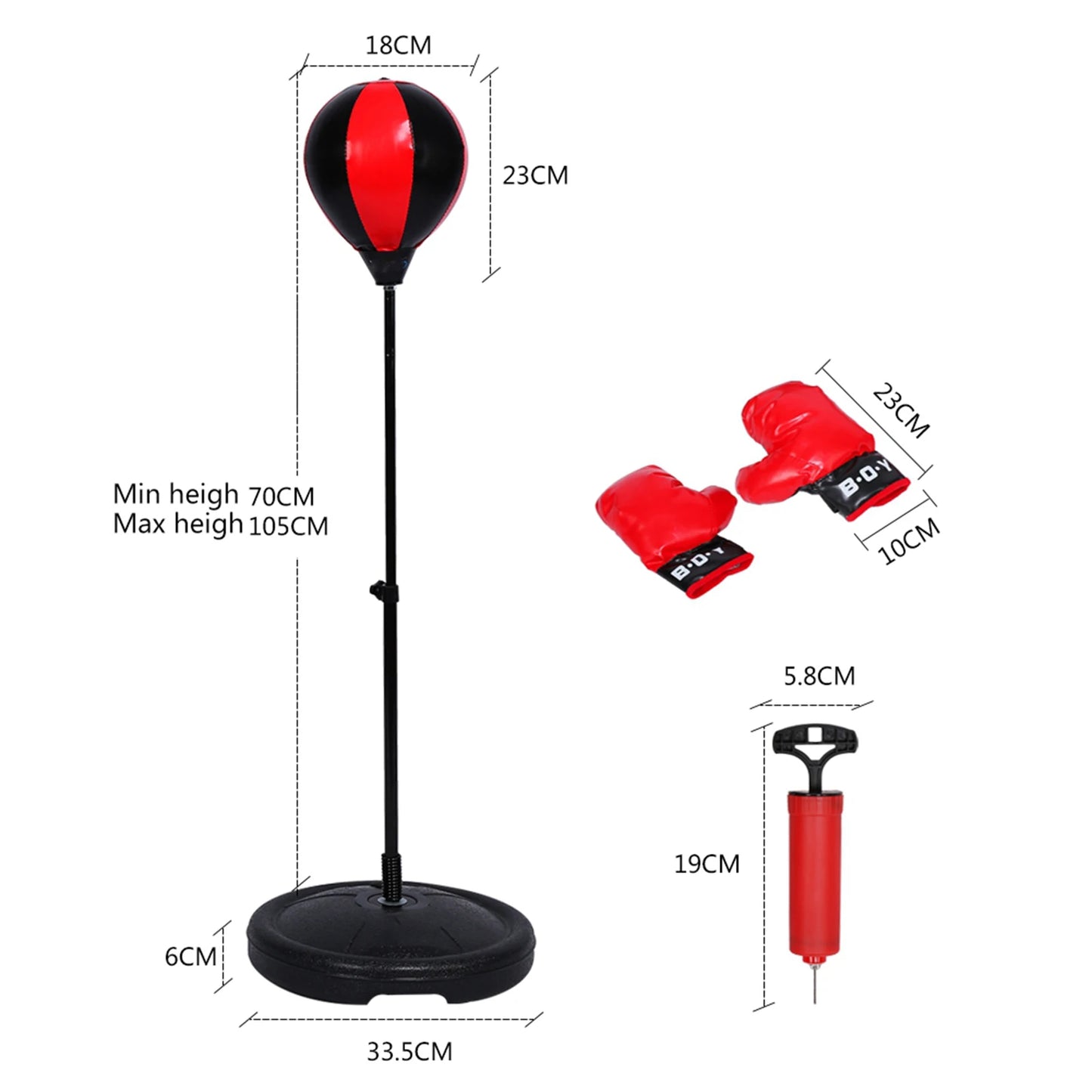 Children Adjustable Height Boxing Set