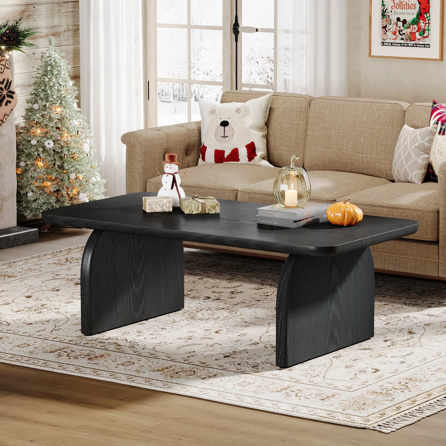 47.24-Inch Tribesigns Farmhouse Rectangular Coffee Table