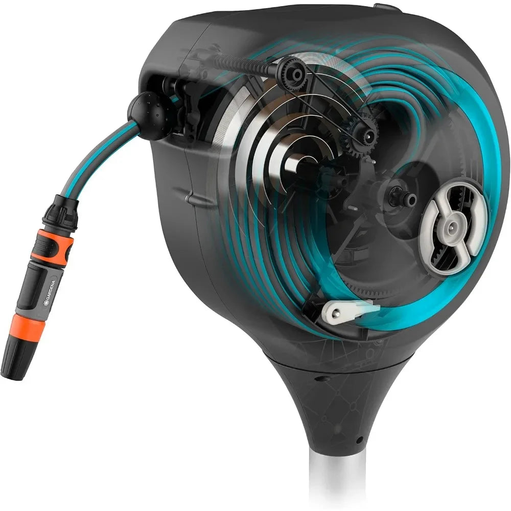 HOT 66' x 1/2" Automatic Retractable Garden Hose Reel on Metal Spike