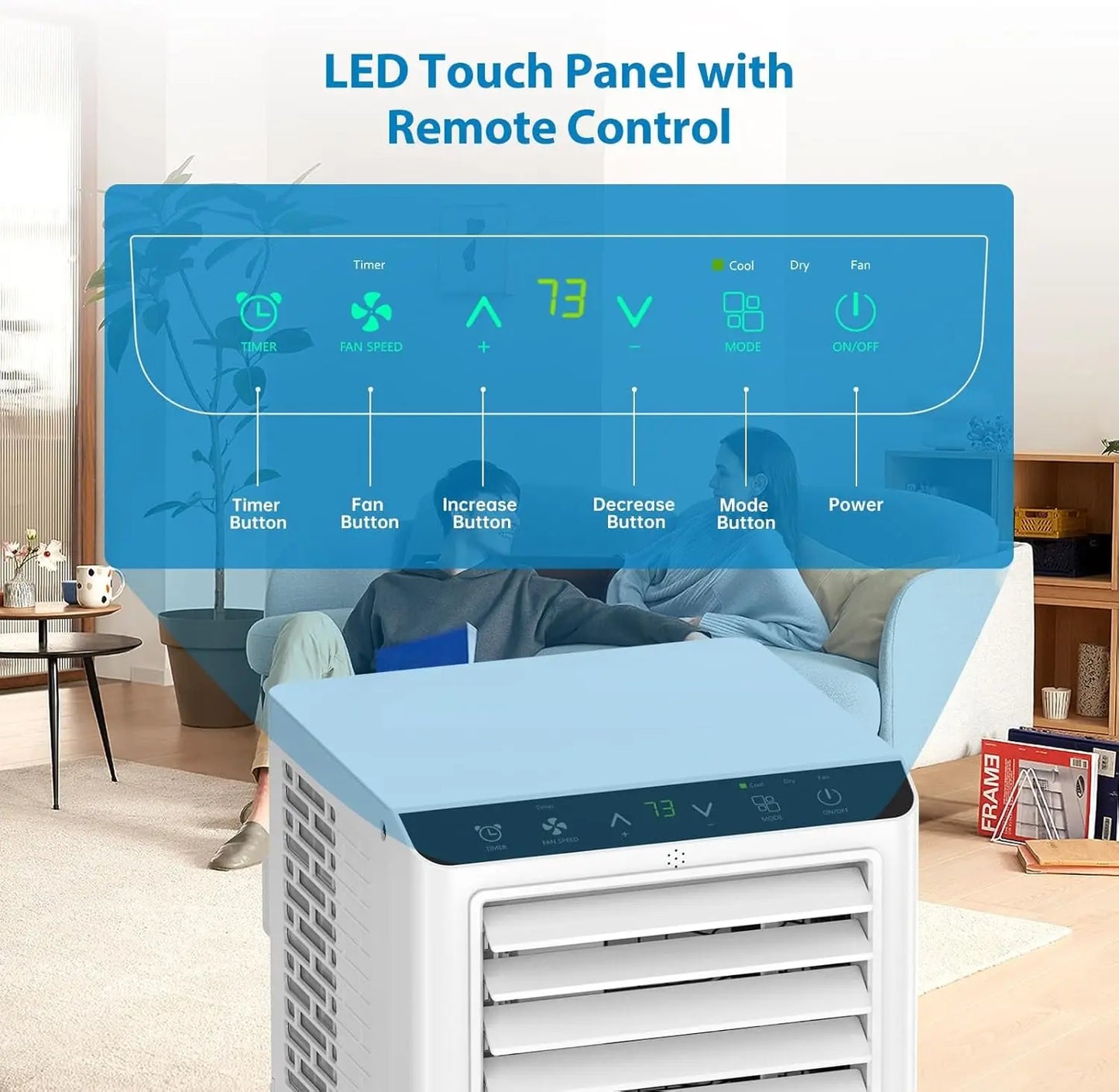 8000BTU Portable Air Conditioners with Remote Control And 24h Timer