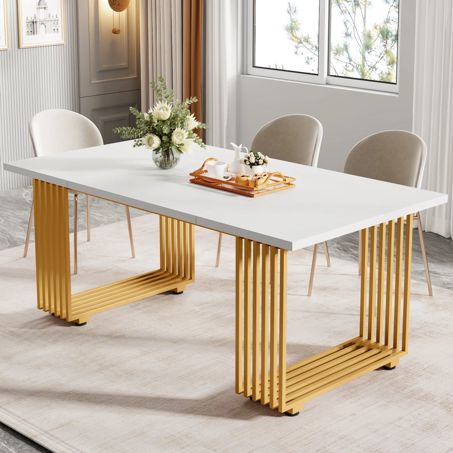 63-Inch Rectangular Dining Table for 4 to 6 people