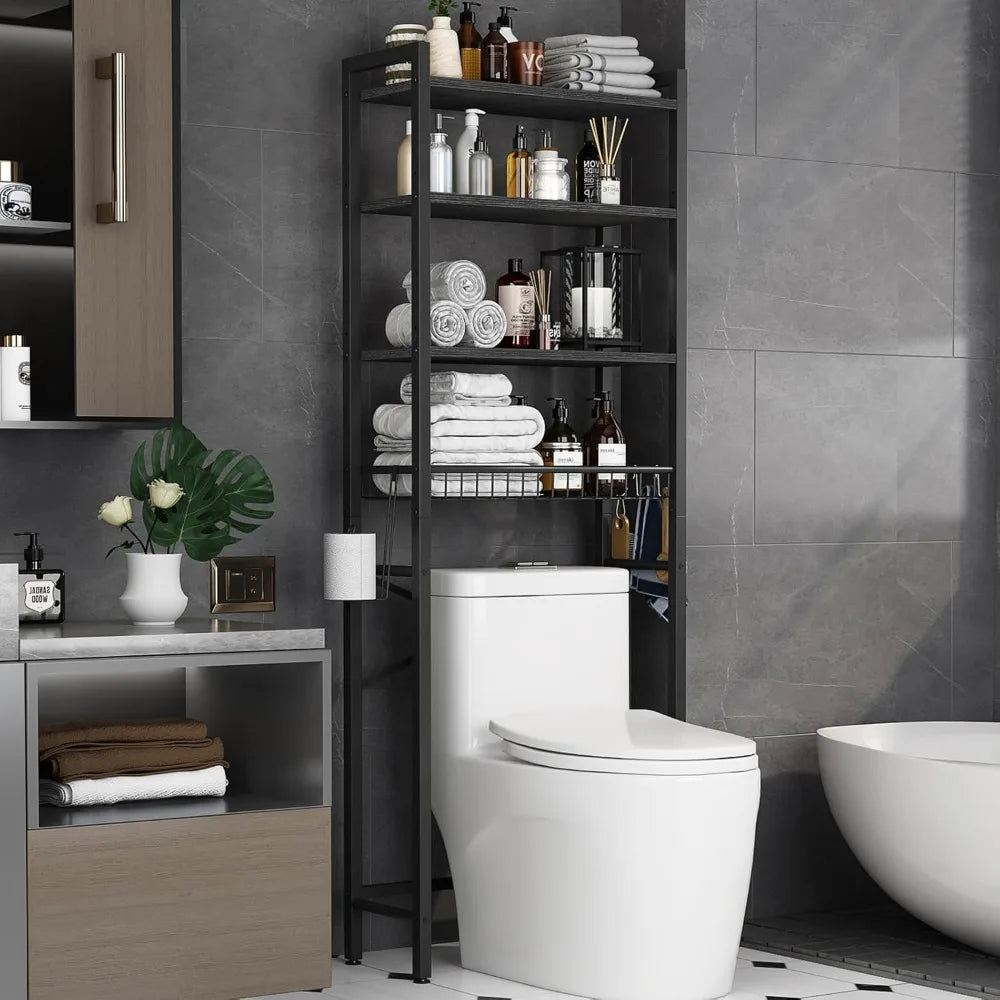 4-Tier Bathroom Organizer Shelf with Adjustable Shelf