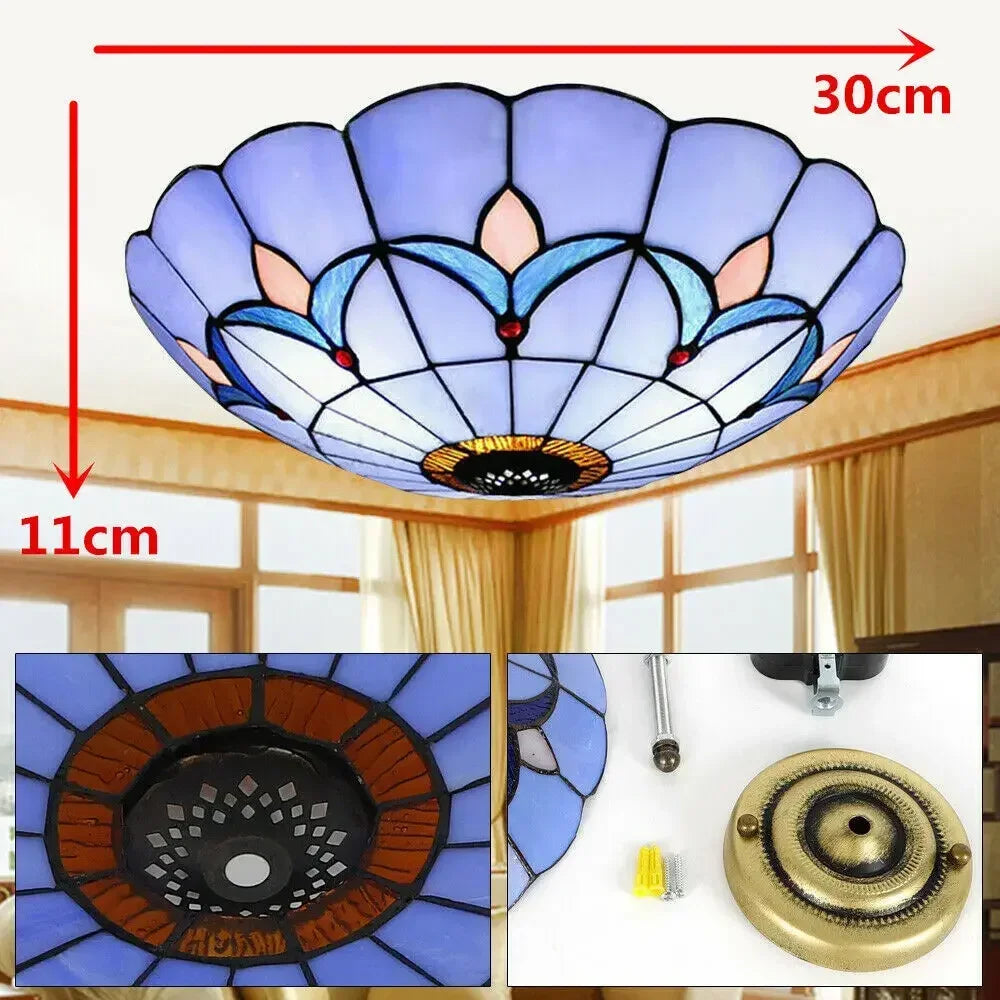 12" Elegant Vintage Ceiling Lamp for Living Room and Dining Room