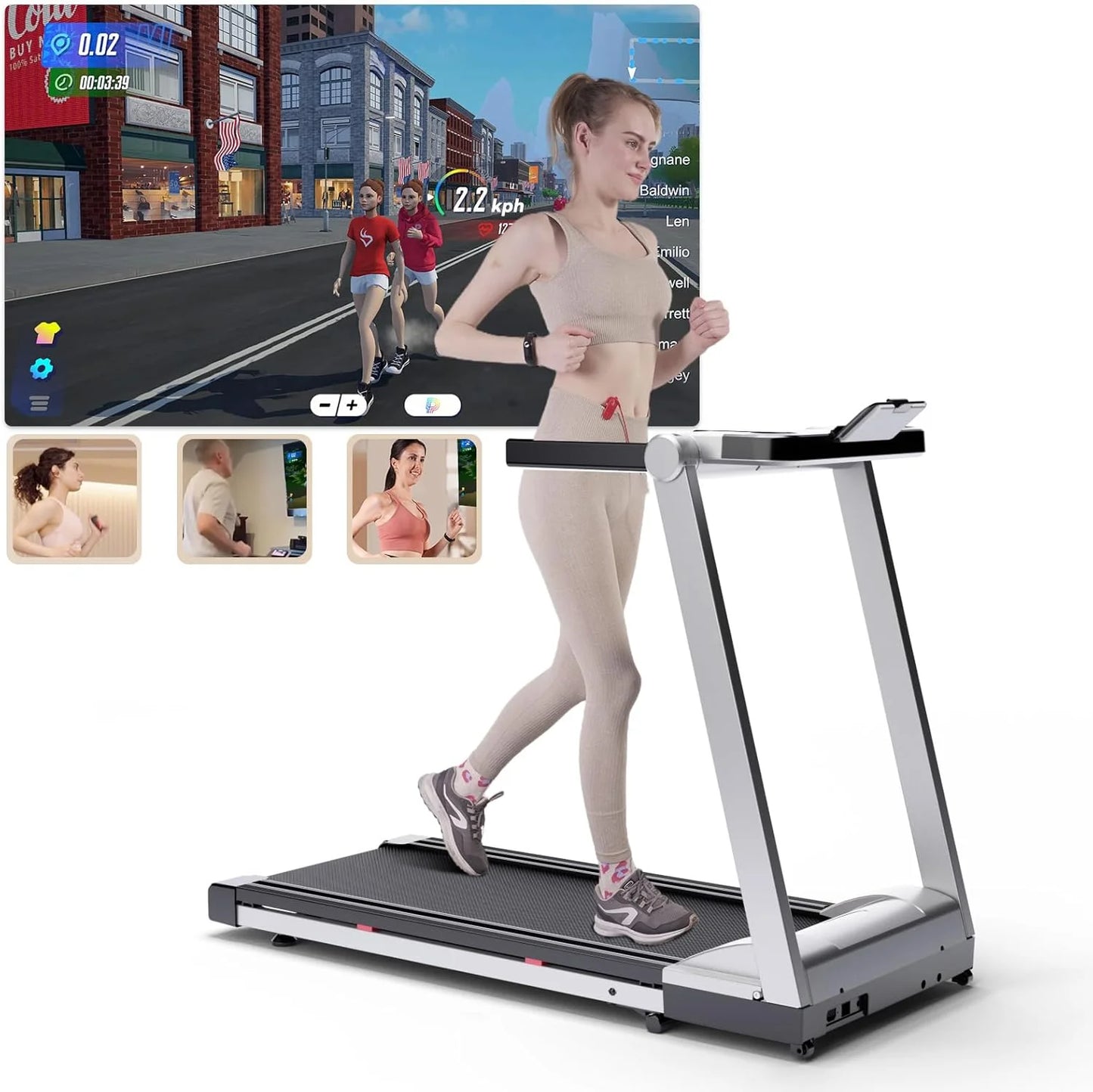 350lbs Adjustable Foldable Treadmill,10MPH Exercise Machine