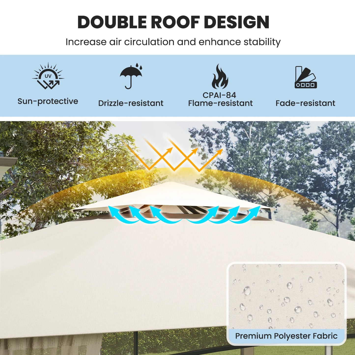12' x 10' Outdoor Patio Gazebo w/ Netting