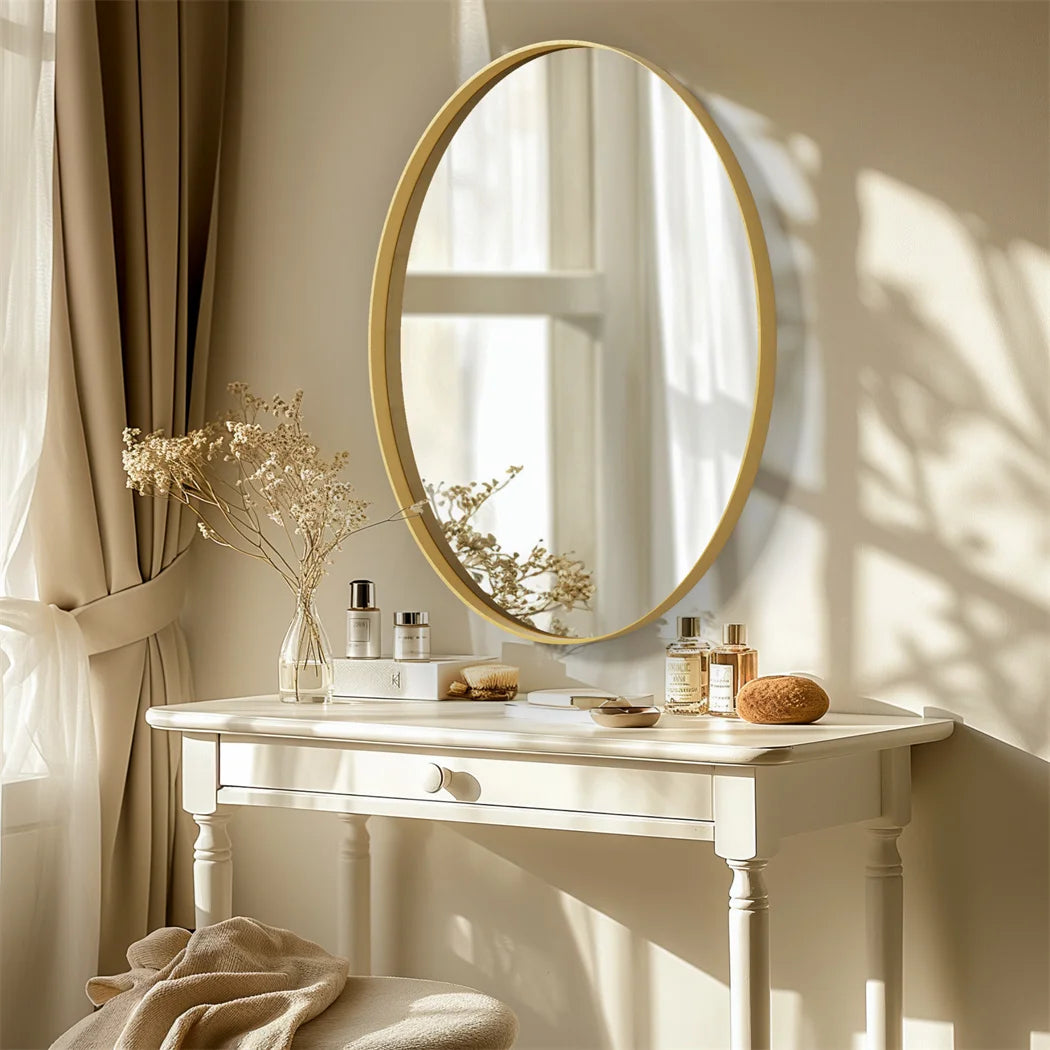 Brushed Gold Mirror with Metal Frame
