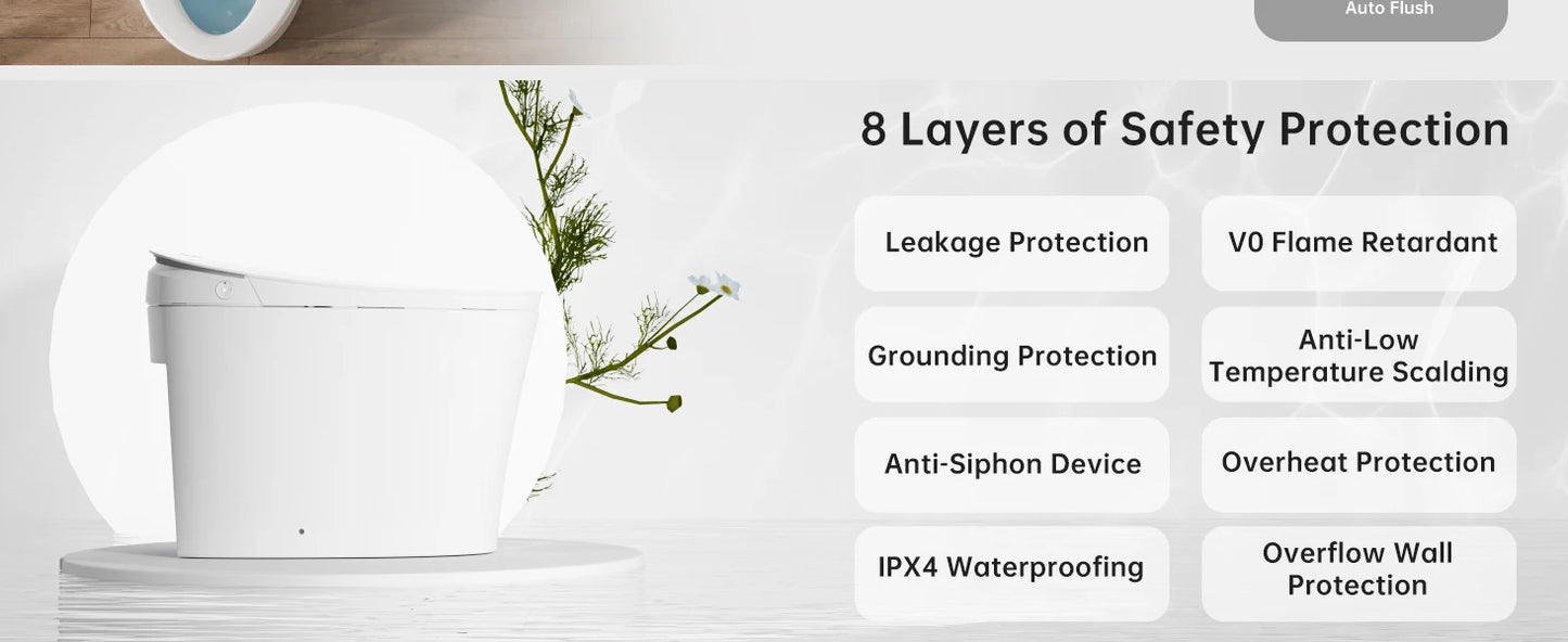 Smart Toilet with Bidet, with Built-in Tank