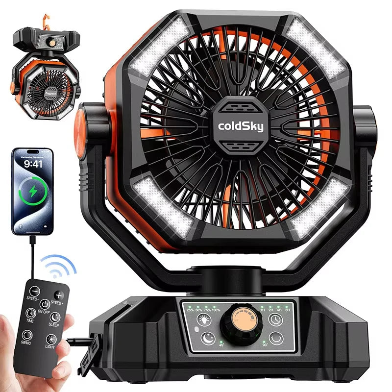 8 Speed Portable Outdoor Fan for Outdoor Camping and Fishing