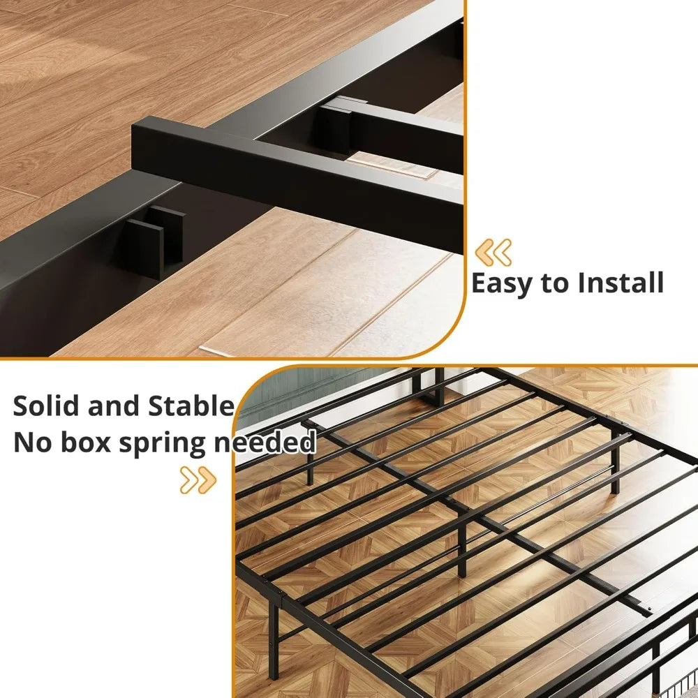 "California king platform bed frame with Headboard