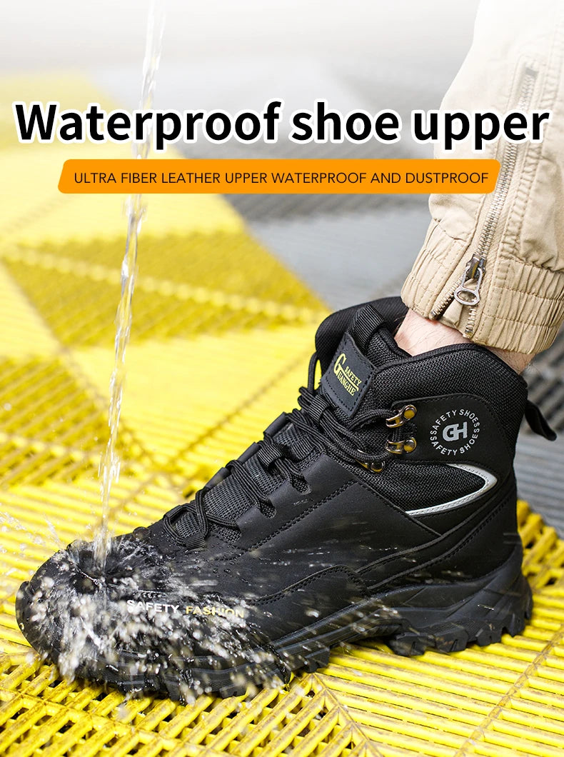 High Top Safety Shoes Men Steel Toe Work boots