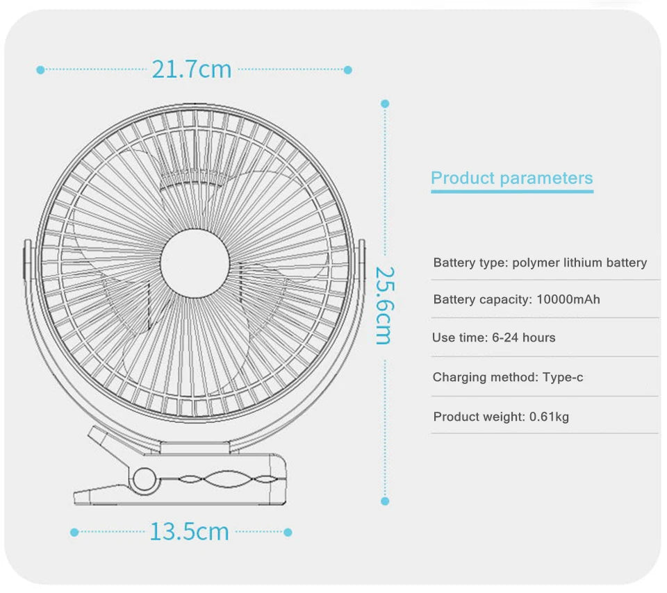 USB Charging Home Room Table Wireless Electric Fan