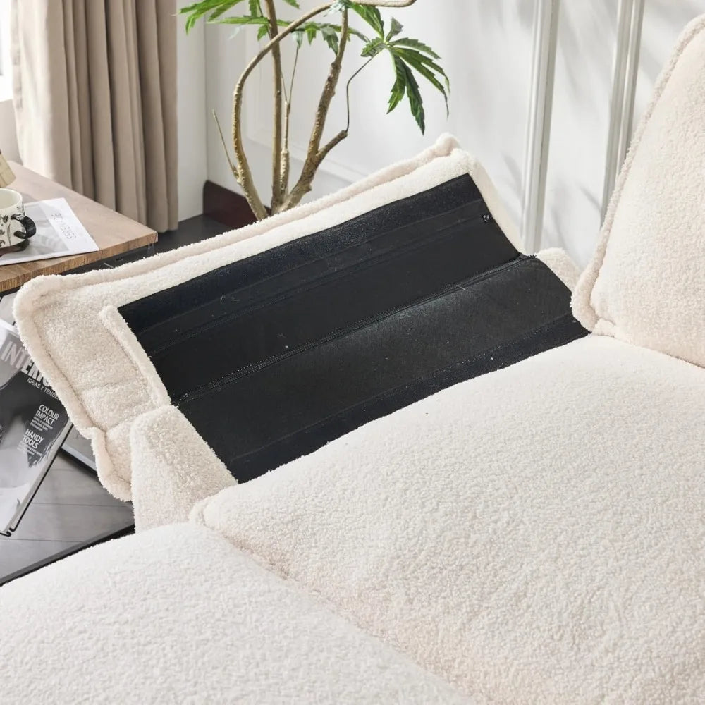 Convertible Sectional Sofa with 2 Movable 2-Layer Ottoman Set