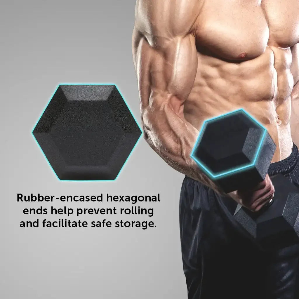 8 lb. Rubber Hex Dumbbells