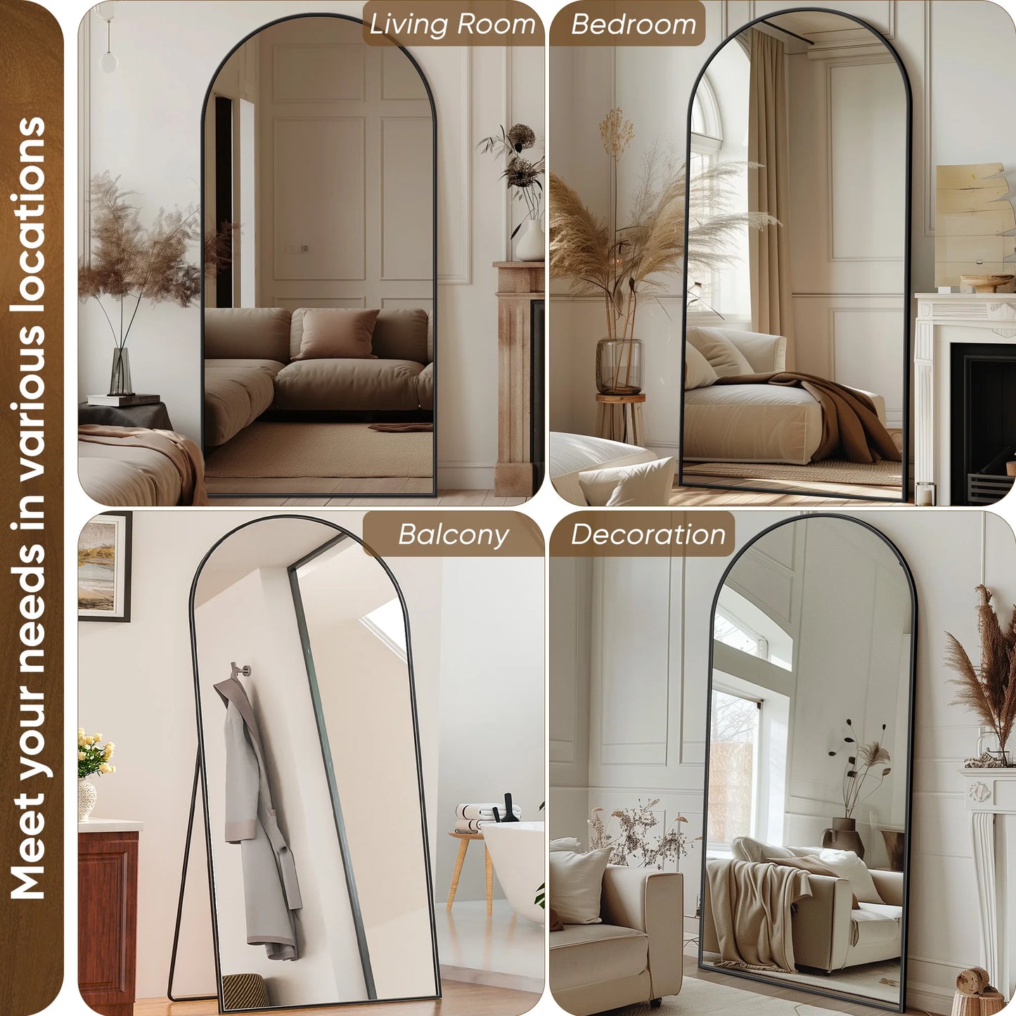 76"x34" Freestanding Full-Length Mirror