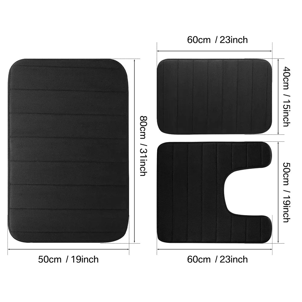 3-pc- Super Water Absorption Non-Slip Floor Rug