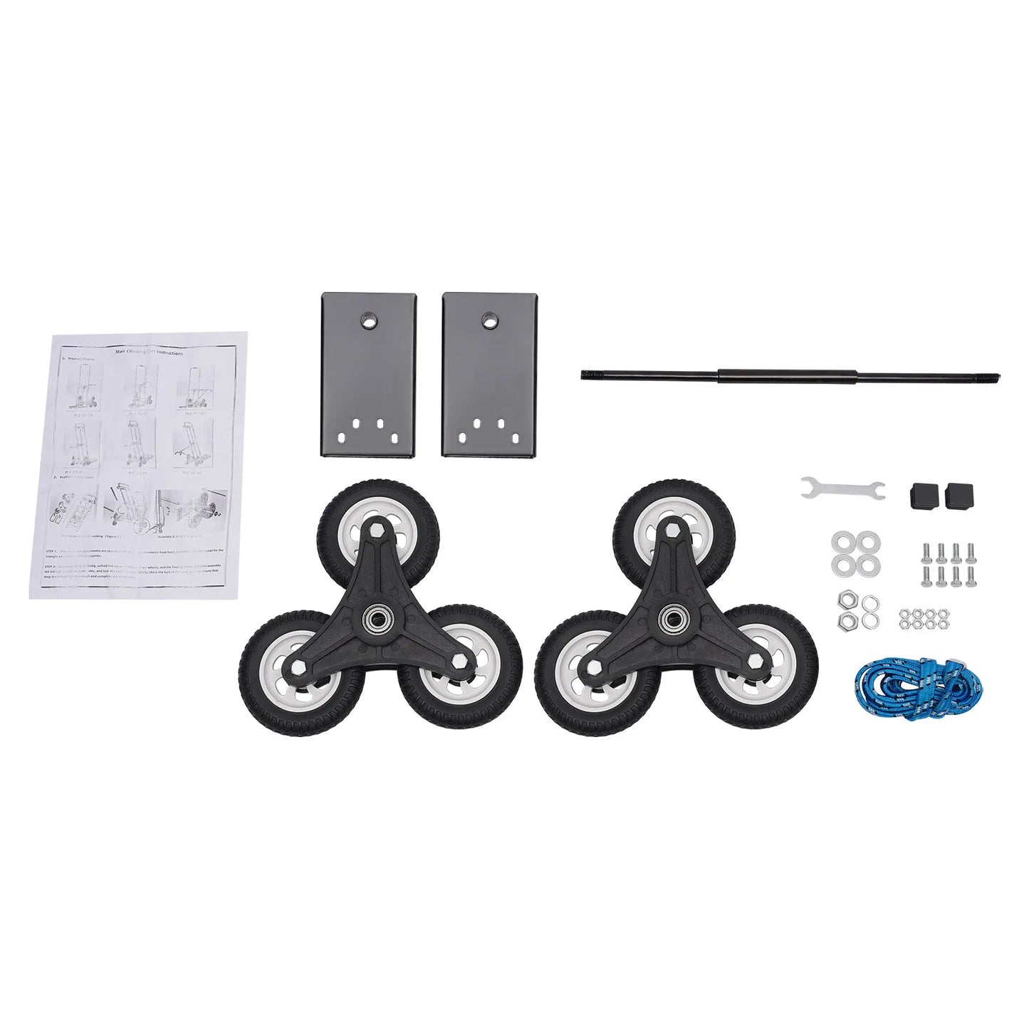 460lbs Black Stair Climbing Cart, 29-45in Height