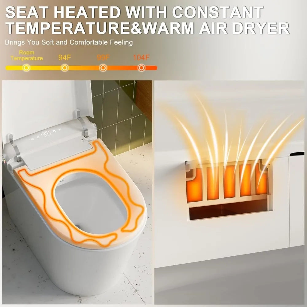 Smart Toilet with Bidet Built in with Foot Sensor Operation