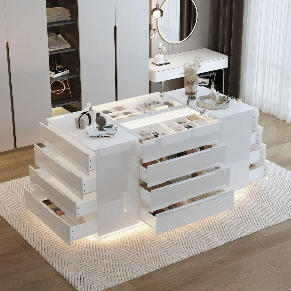 16 Drawer Armoire Bedroom Island Wardrobe Closet Island