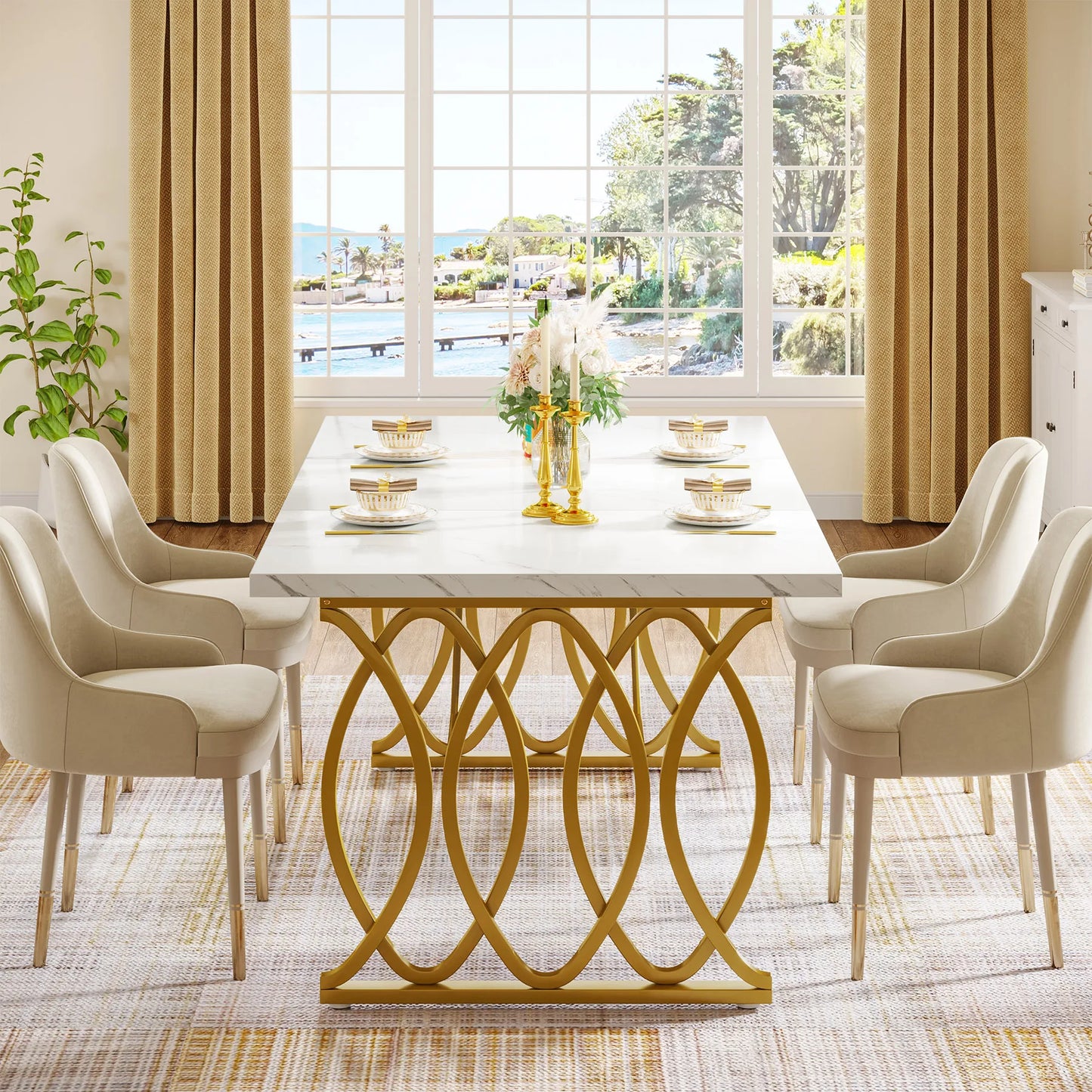 63-Inch Rectangular Dining Table for 4 to 6 people