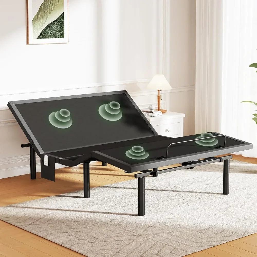 Queen Size Adjustable Bed Frame with 4 Height Options