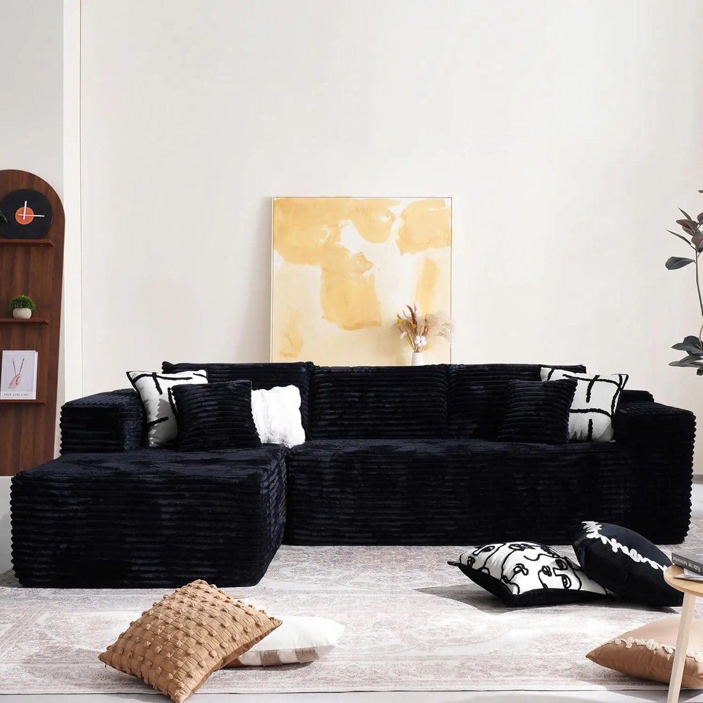 104" Cloud Sectional Boneless L Shape Sofa with Deep Seat