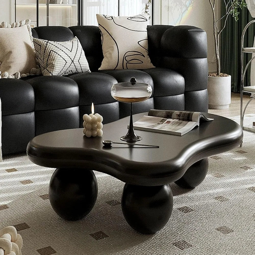 (47in) Modern Coffee Table Cloud Shape with 3 Oval Leg