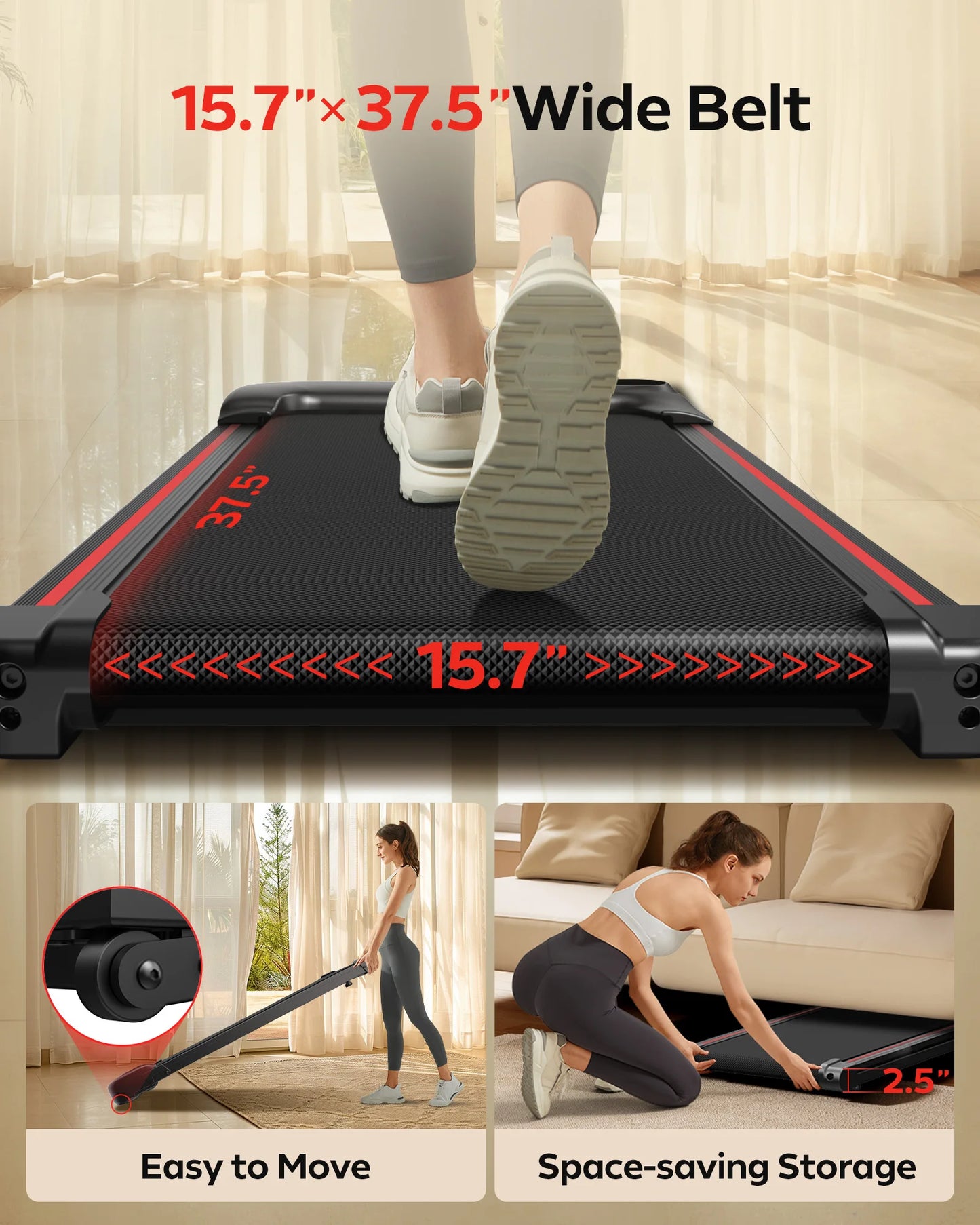 2.5 HP Incline Triple Knee Protection, with App and Remote Controls