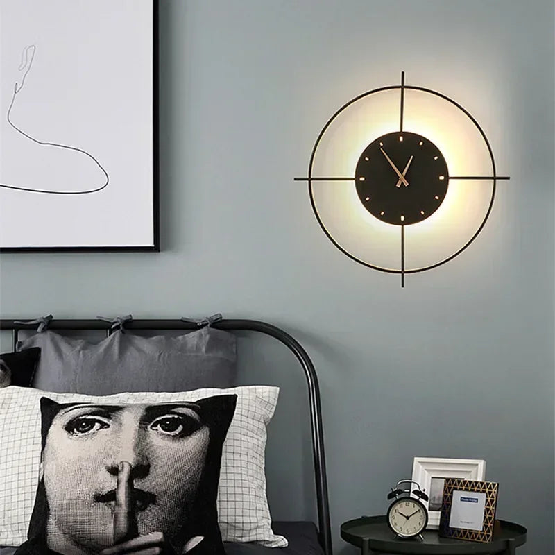 Wall Lamp with Clock Dining Room Decor