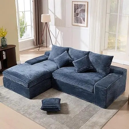 99" Corduroy Oversized Memory Foam L Shape Sofa
